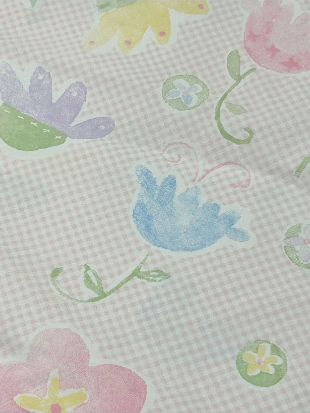 Pottery Barn Kids Gingham Floral Twin Bedding